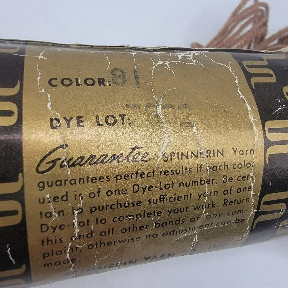 NEW Vintage Spinnerin Wool Yarn Brown 1 Oz. Skein Ambralon‎ Switzerland
